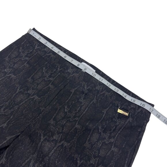 Calvin Klein Womens Black Snakeskin Print Pull-On Stretch Pants SZ L Slim Fit - Picture 6 of 11